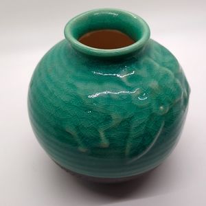Vintage Vietnamese Pottery Bulb Vase